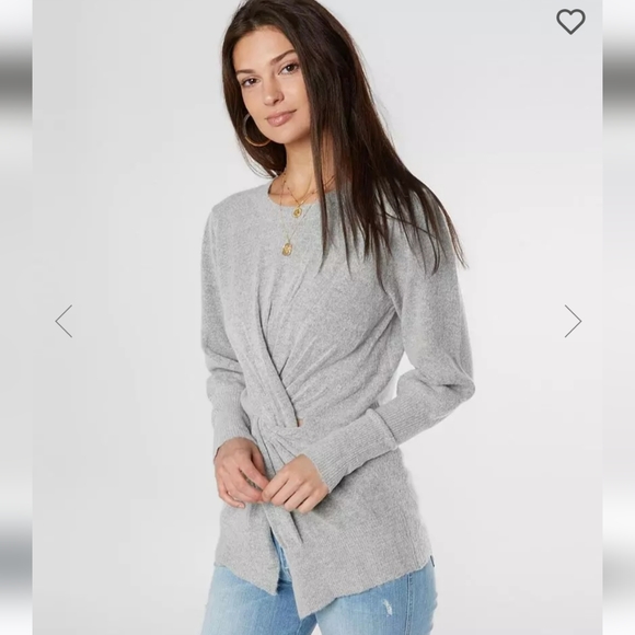 LIKE NEW! MISS ME! from Buckle Twisted Knit Sweater! Solid Grey Size XS - Picture 2 of 13